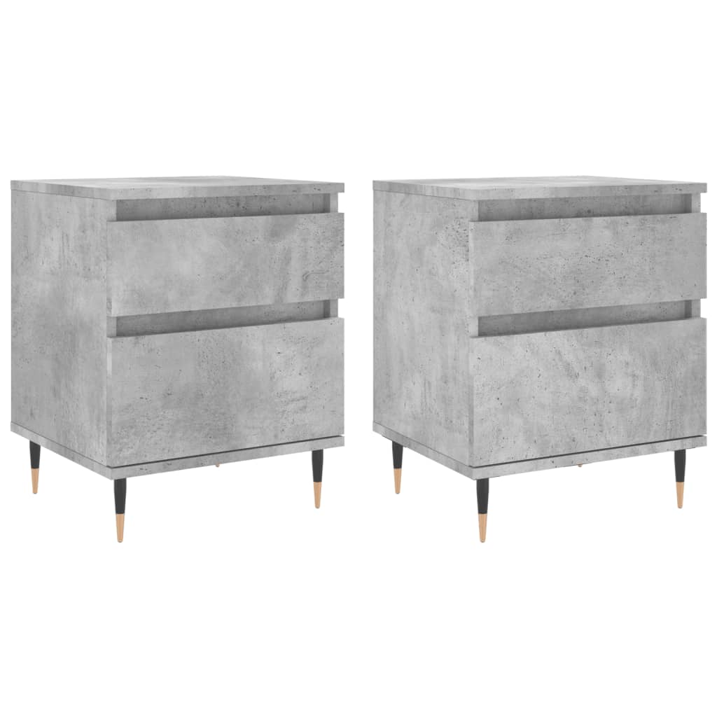 vidaXL Bedside Cabinets 2 pcs Concrete Grey 40x35x50cm Engineered Wood