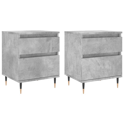 vidaXL Bedside Cabinets 2 pcs Concrete Grey 40x35x50cm Engineered Wood