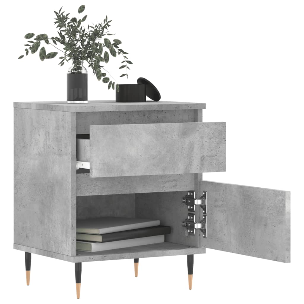 vidaXL Bedside Cabinets 2 pcs Concrete Grey 40x35x50cm Engineered Wood