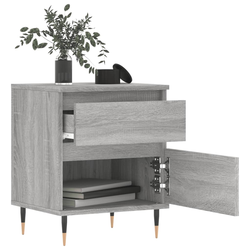 vidaXL Bedside Cabinet Grey Sonoma 40x35x50 cm Engineered Wood