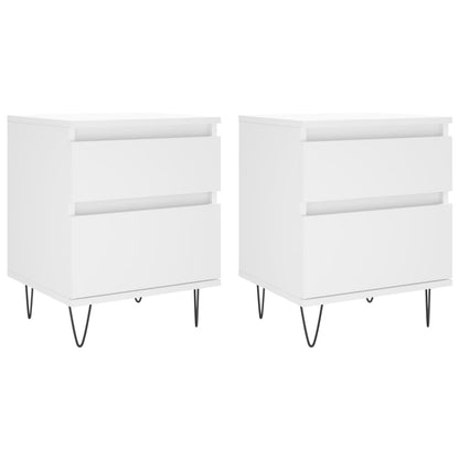 vidaXL Bedside Cabinets 2 pcs White 40x35x50 cm Engineered Wood