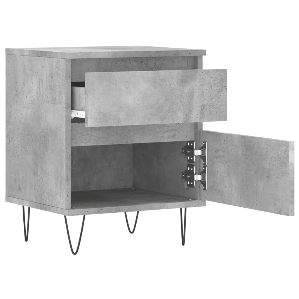 vidaXL Bedside Cabinet Concrete Grey 40x35x50 cm Engineered Wood