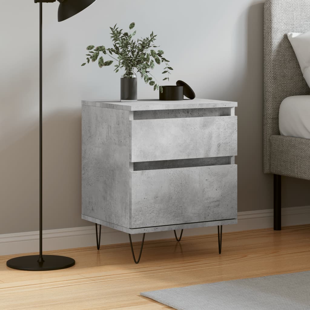 vidaXL Bedside Cabinet Concrete Grey 40x35x50 cm Engineered Wood