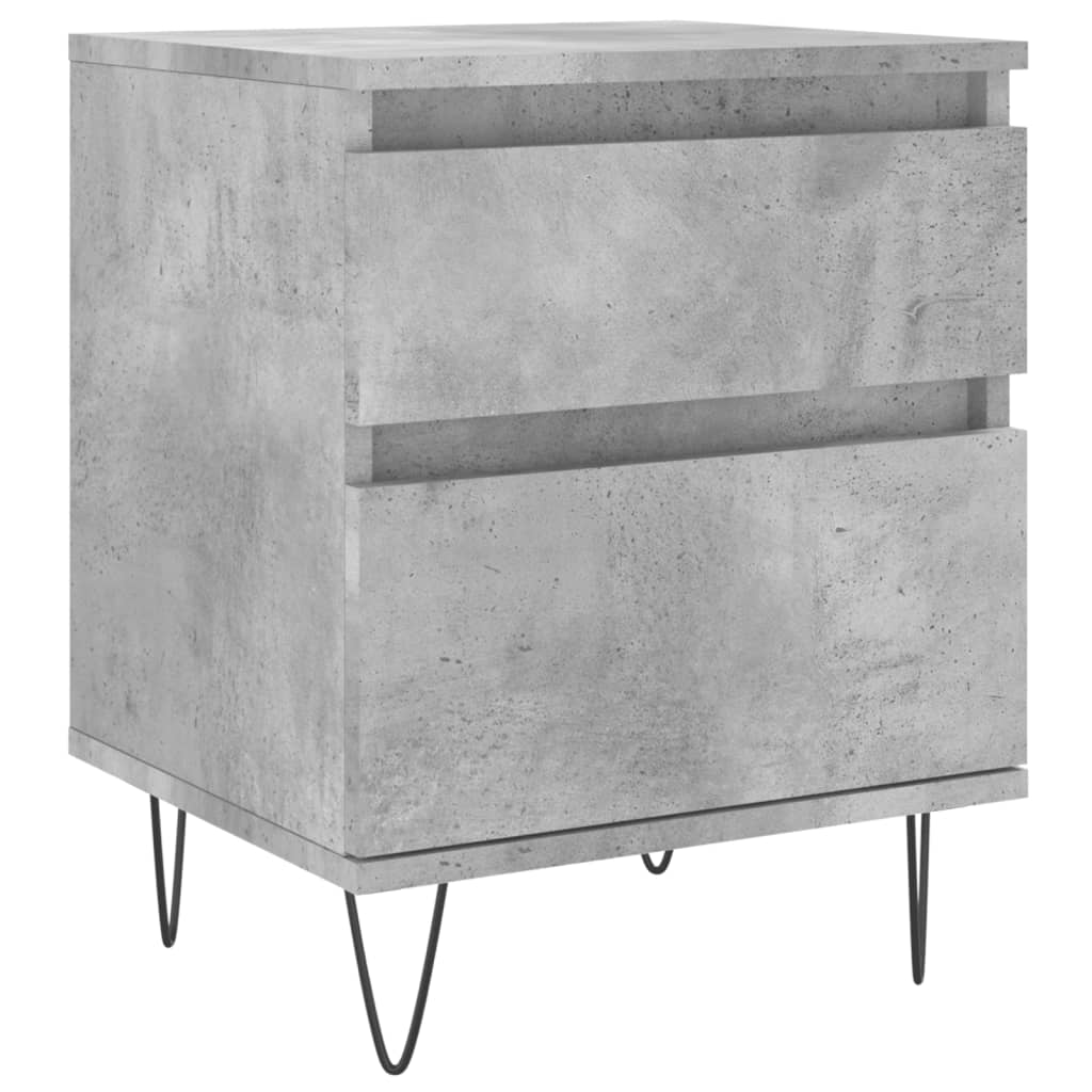 vidaXL Bedside Cabinets 2 pcs Concrete Grey 40x35x50cm Engineered Wood