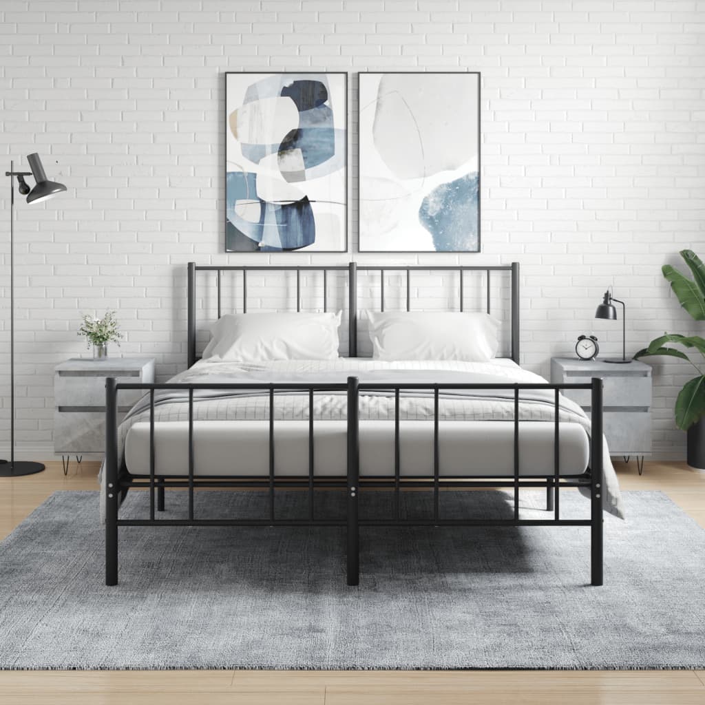 vidaXL Bedside Cabinets 2 pcs Concrete Grey 40x35x50cm Engineered Wood