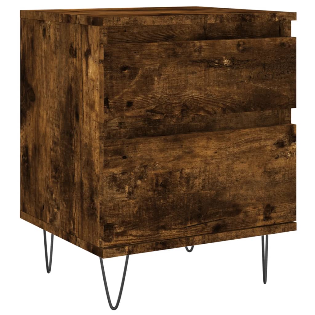 vidaXL Bedside Cabinets 2 pcs Smoked Oak 40x35x50 cm Engineered Wood
