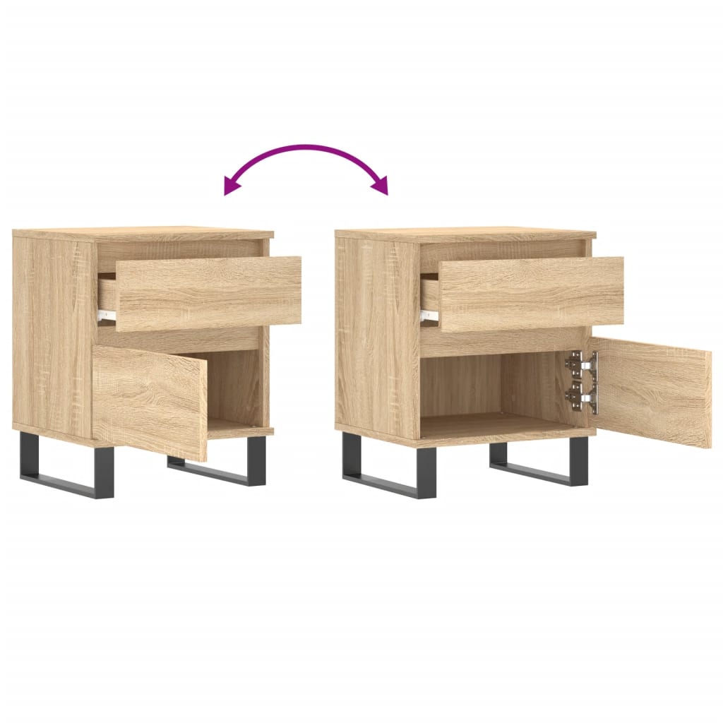 vidaXL Bedside Cabinet Sonoma Oak 40x35x50 cm Engineered Wood