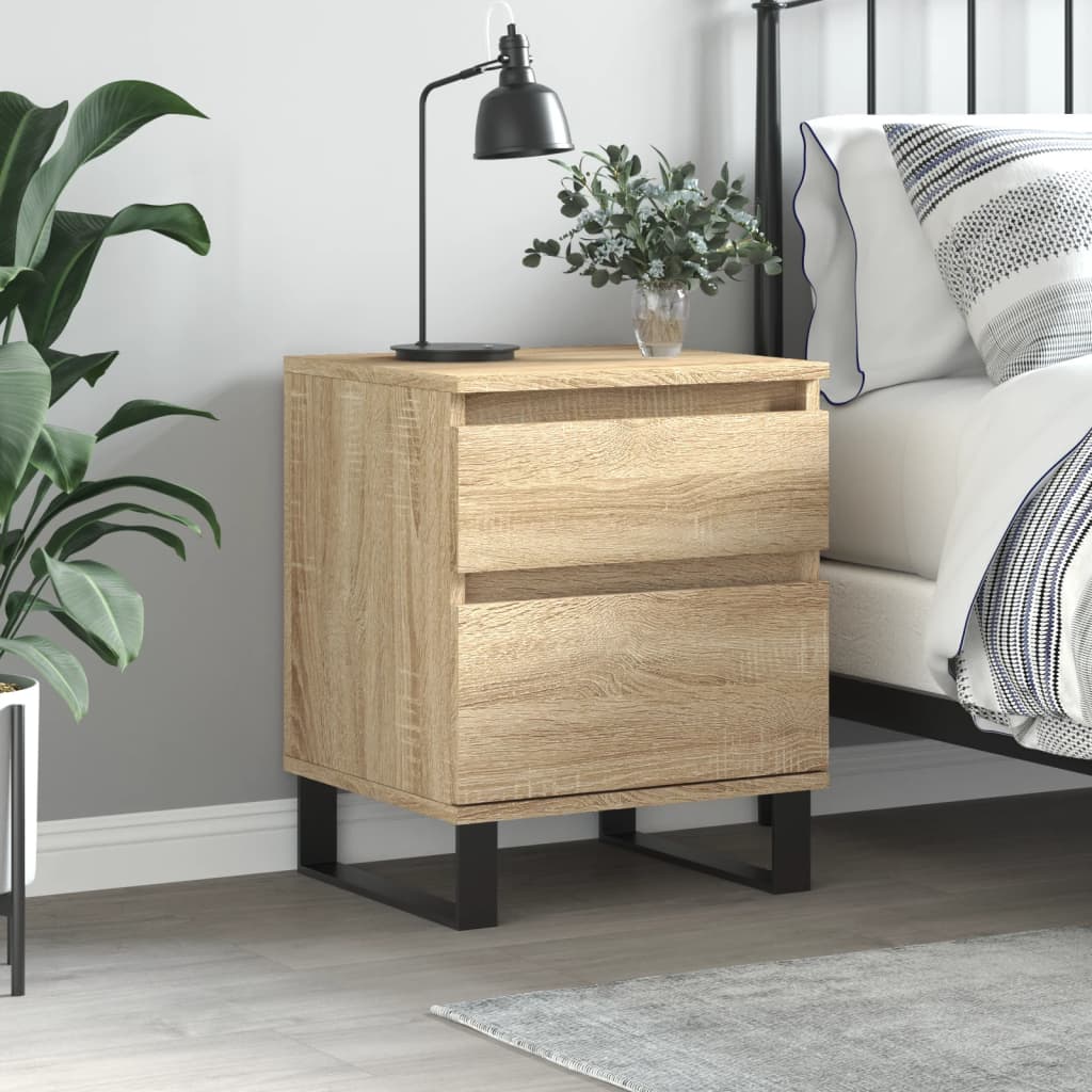 vidaXL Bedside Cabinet Sonoma Oak 40x35x50 cm Engineered Wood