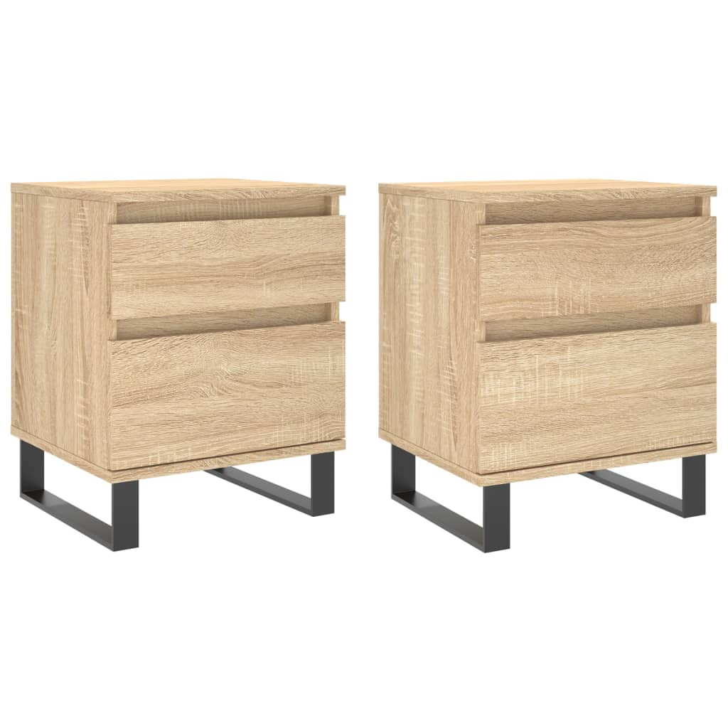 vidaXL Bedside Cabinets 2 pcs Sonoma Oak 40x35x50 cm Engineered Wood
