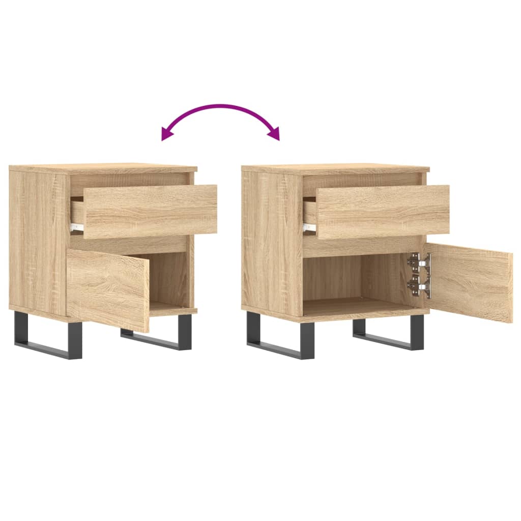 vidaXL Bedside Cabinets 2 pcs Sonoma Oak 40x35x50 cm Engineered Wood