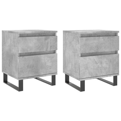 vidaXL Bedside Cabinets 2 pcs Concrete Grey 40x35x50 cm Engineered Wood
