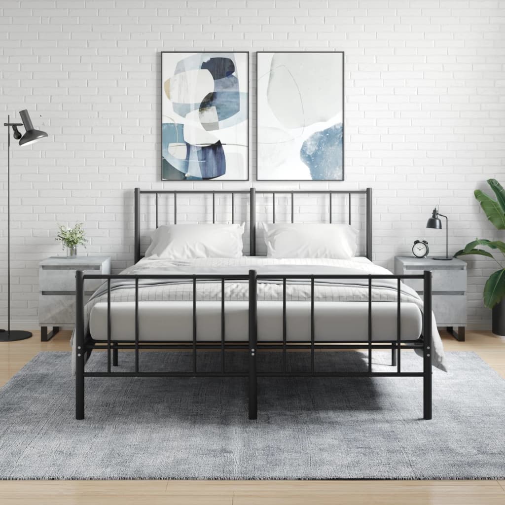 vidaXL Bedside Cabinets 2 pcs Concrete Grey 40x35x50 cm Engineered Wood