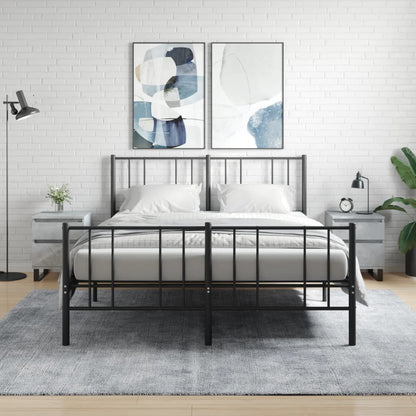 vidaXL Bedside Cabinets 2 pcs Concrete Grey 40x35x50 cm Engineered Wood