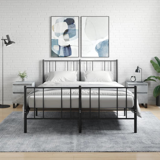 vidaXL Bedside Cabinets 2 pcs Concrete Grey 40x35x50cm Engineered Wood