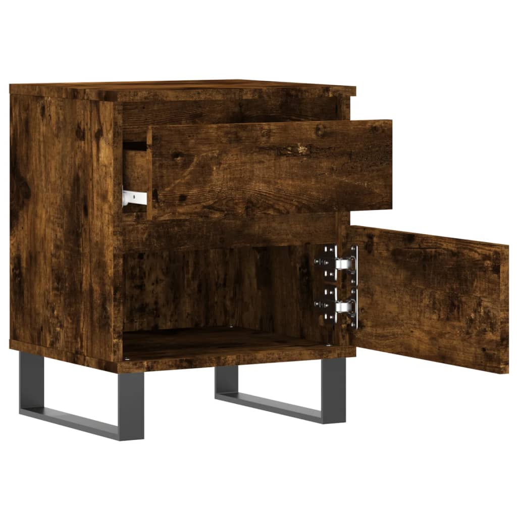 vidaXL Bedside Cabinets 2 pcs Smoked Oak 40x35x50 cm Engineered Wood