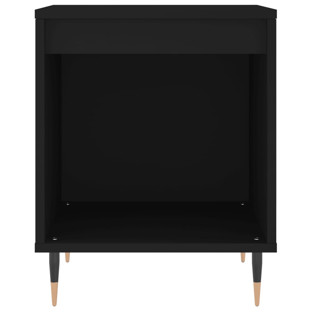 vidaXL Bedside Cabinet Black 40x35x50 cm Engineered Wood