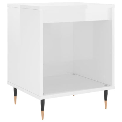 vidaXL Bedside Cabinet | High gloss white | Engineered wood, Metal | Medium