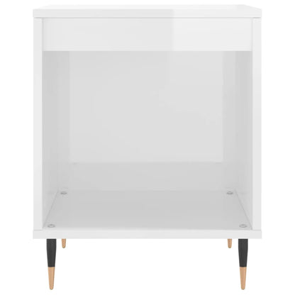 vidaXL Bedside Cabinet | High gloss white | Engineered wood, Metal | Medium