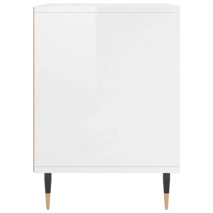 vidaXL Bedside Cabinet | High gloss white | Engineered wood, Metal | Medium