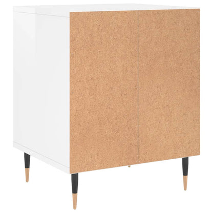 vidaXL Bedside Cabinet | High gloss white | Engineered wood, Metal | Medium