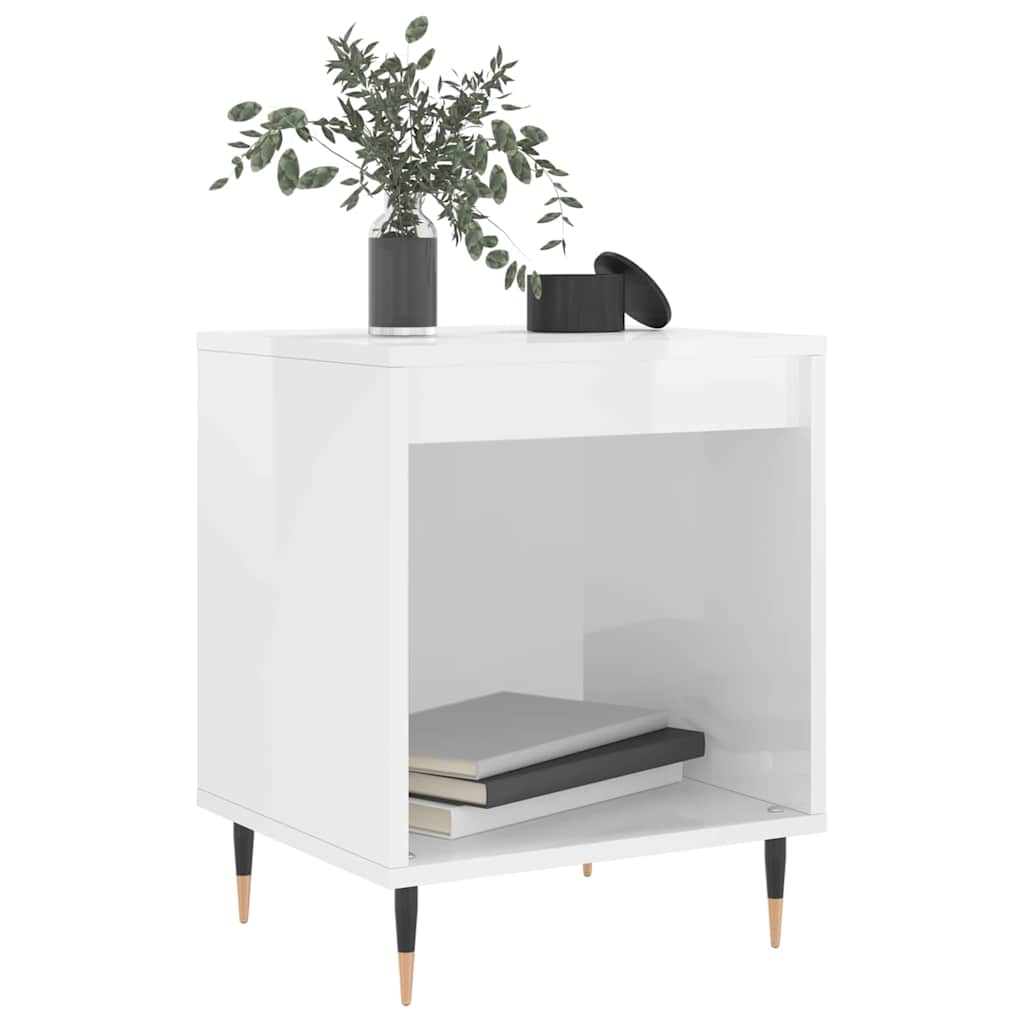 vidaXL Bedside Cabinets 2 pcs High Gloss White 40x35x50 cm Engineered Wood