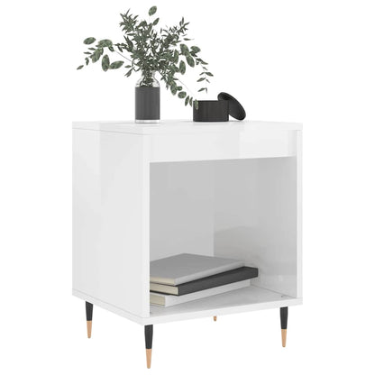 vidaXL Bedside Cabinets 2 pcs High Gloss White 40x35x50 cm Engineered Wood