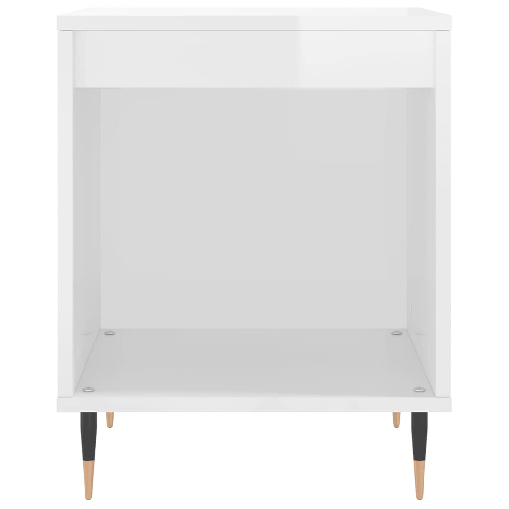 vidaXL Bedside Cabinets 2 pcs High Gloss White 40x35x50 cm Engineered Wood