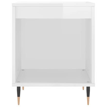 vidaXL Bedside Cabinets 2 pcs High Gloss White 40x35x50 cm Engineered Wood