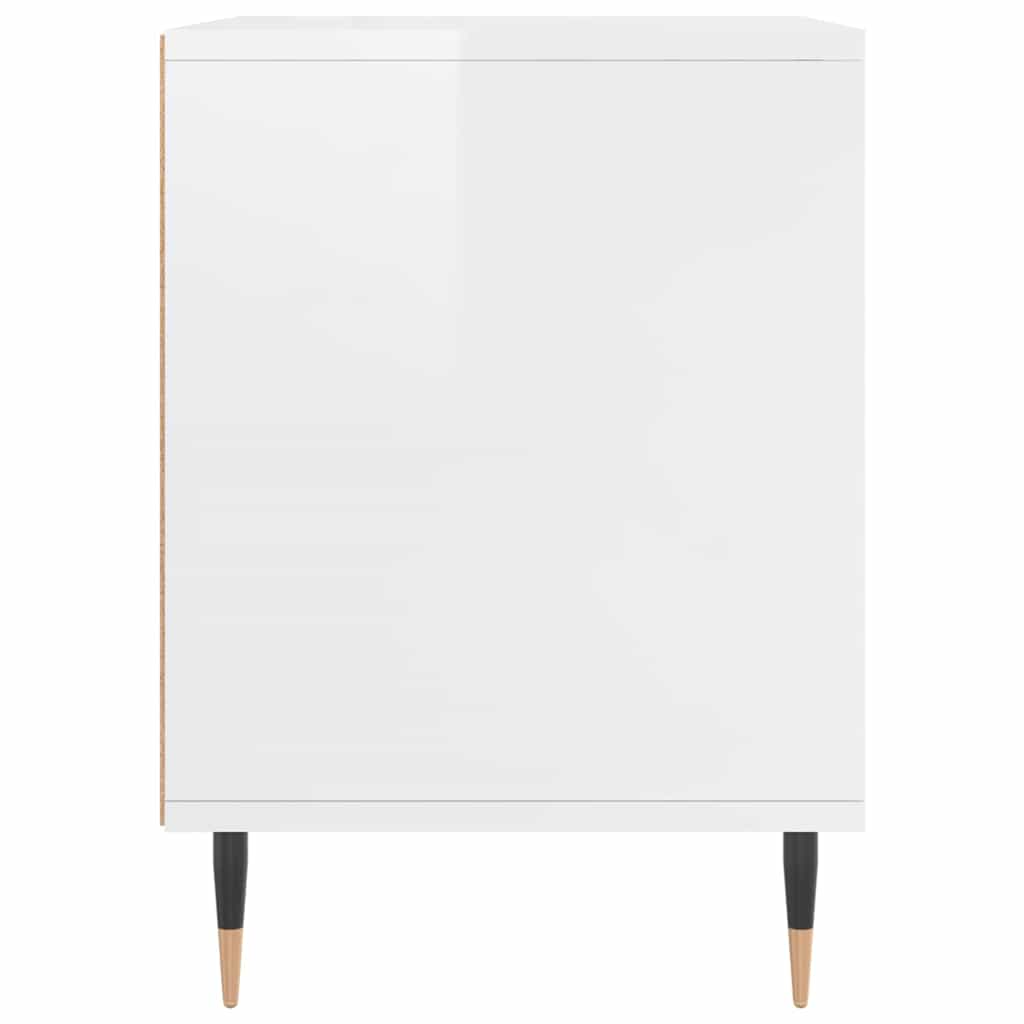 vidaXL Bedside Cabinets 2 pcs High Gloss White 40x35x50 cm Engineered Wood