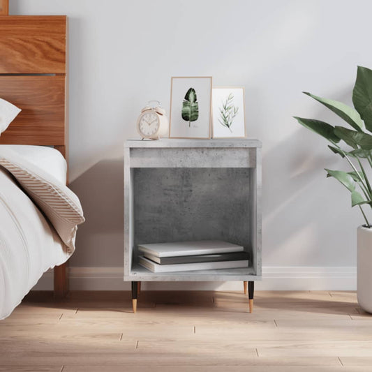 vidaXL Bedside Cabinet | Concrete Grey | Engineered wood, Metal | Medium