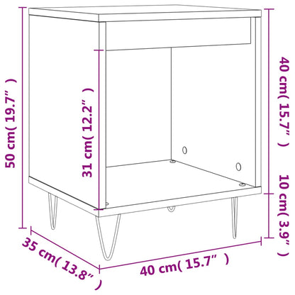 vidaXL Bedside Cabinet White 40x35x50 cm Engineered Wood