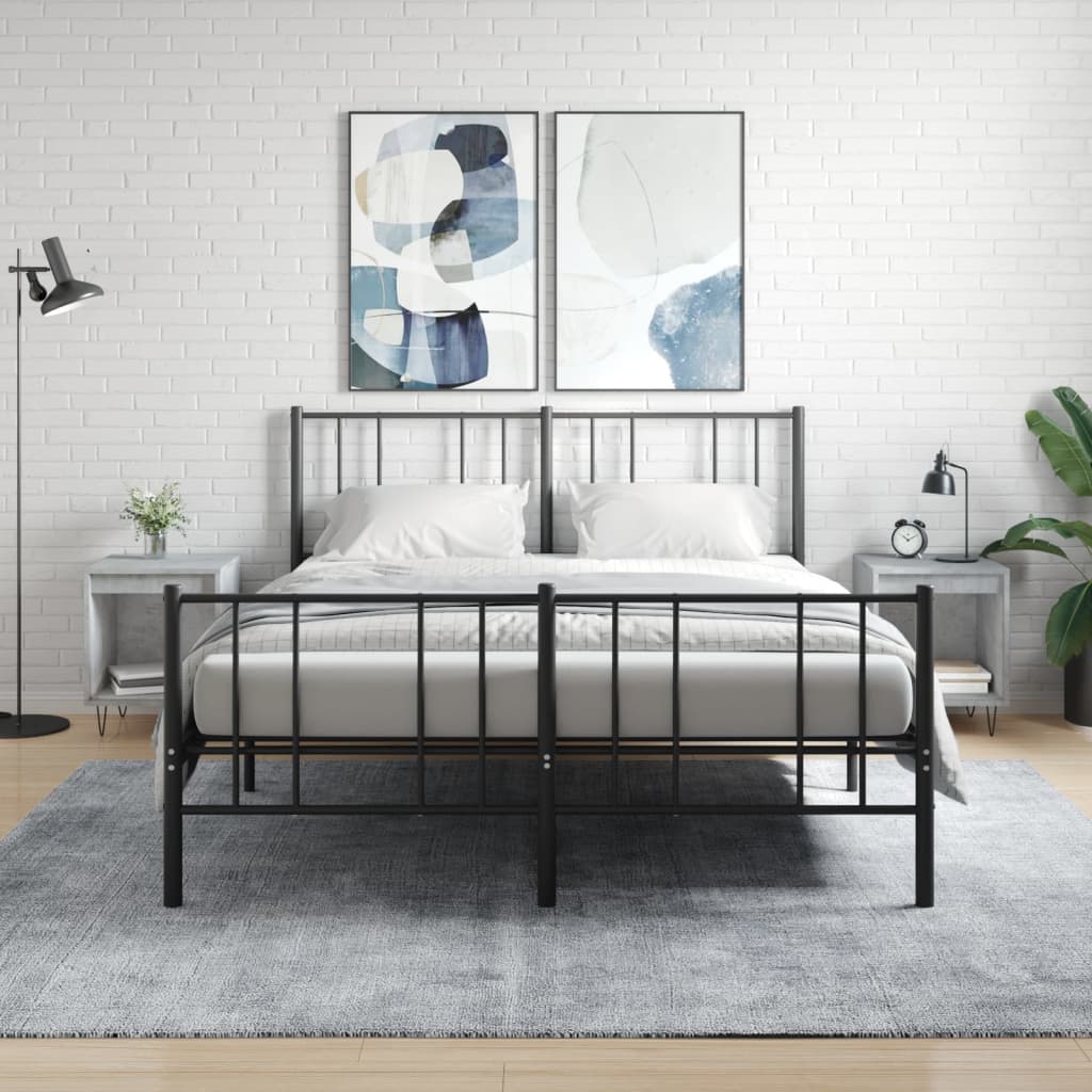 vidaXL Bedside Cabinets 2 pcs Concrete Grey 40x35x50 cm Engineered Wood