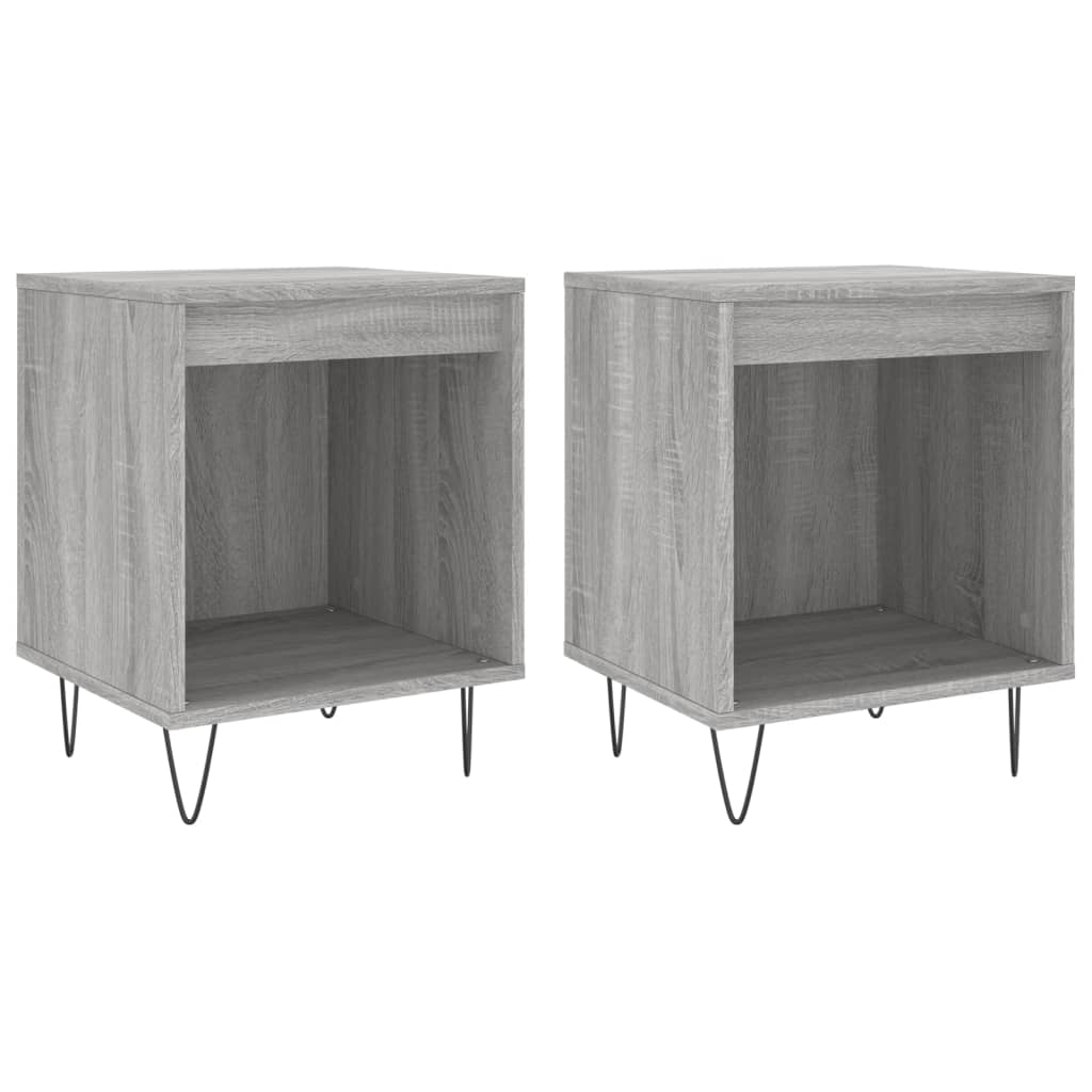 vidaXL Bedside Cabinets 2 pcs Grey Sonoma 40x35x50 cm Engineered Wood