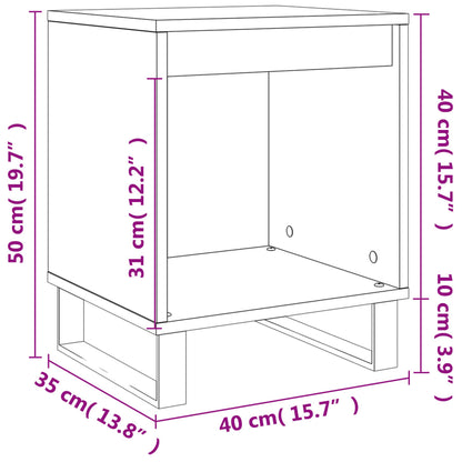 vidaXL Bedside Cabinet White 40x35x50 cm Engineered Wood