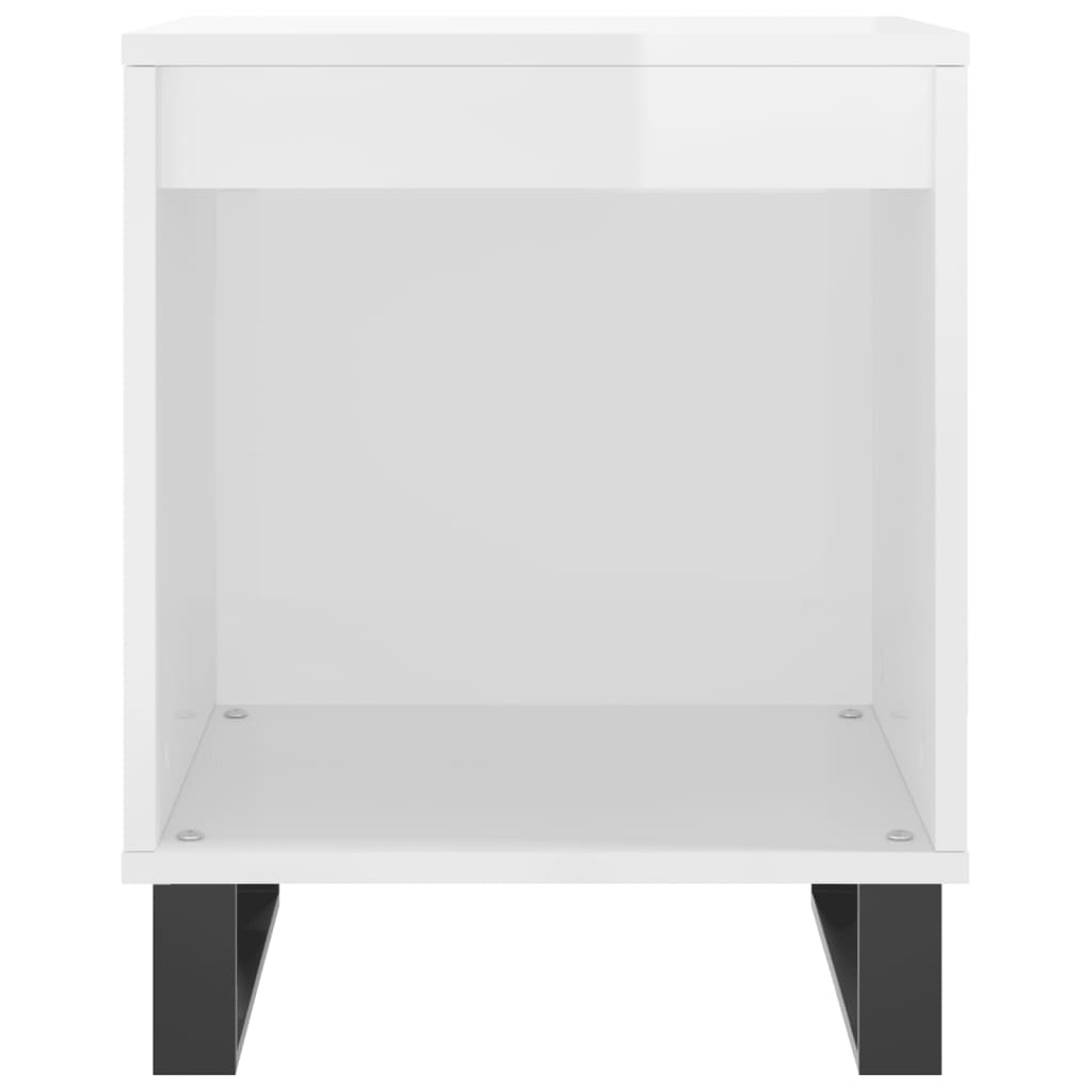 vidaXL Bedside Cabinets 2 pcs High Gloss White 40x35x50 cm Engineered Wood