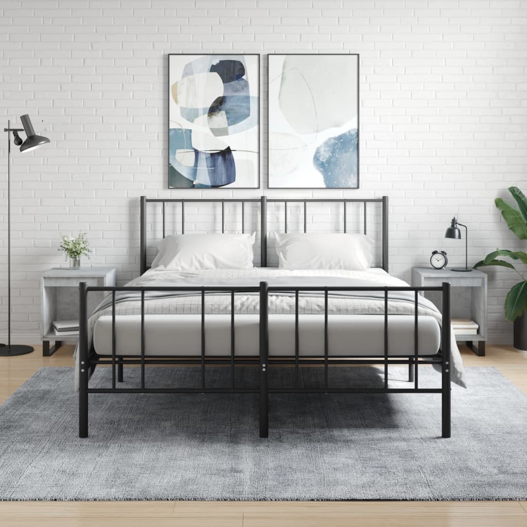 vidaXL Bedside Cabinets 2 pcs Concrete Grey 40x35x50 cm Engineered Wood