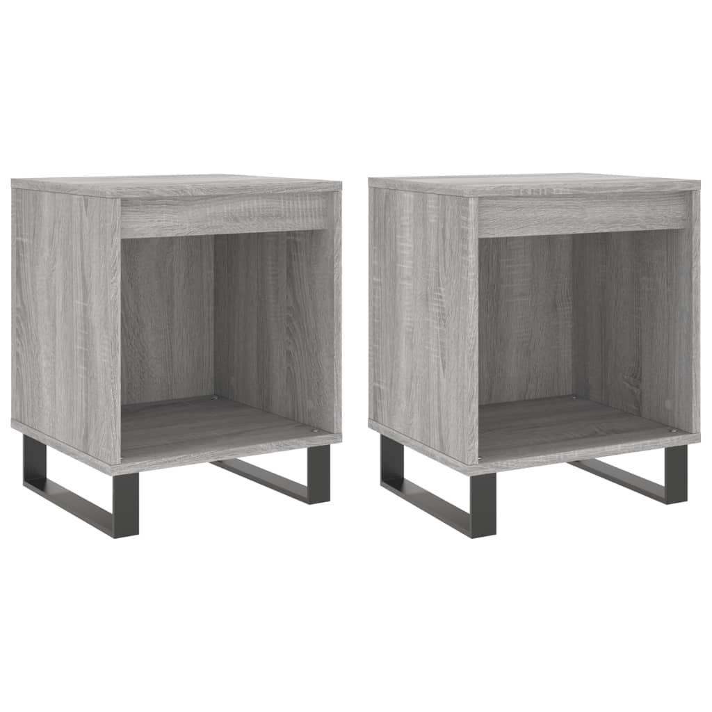 vidaXL Bedside Cabinets 2 pcs Grey Sonoma 40x35x50 cm Engineered Wood