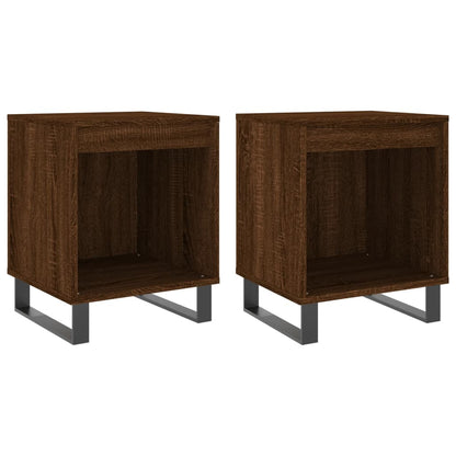 vidaXL Bedside Cabinets 2 pcs Brown Oak 40x35x50 cm Engineered Wood