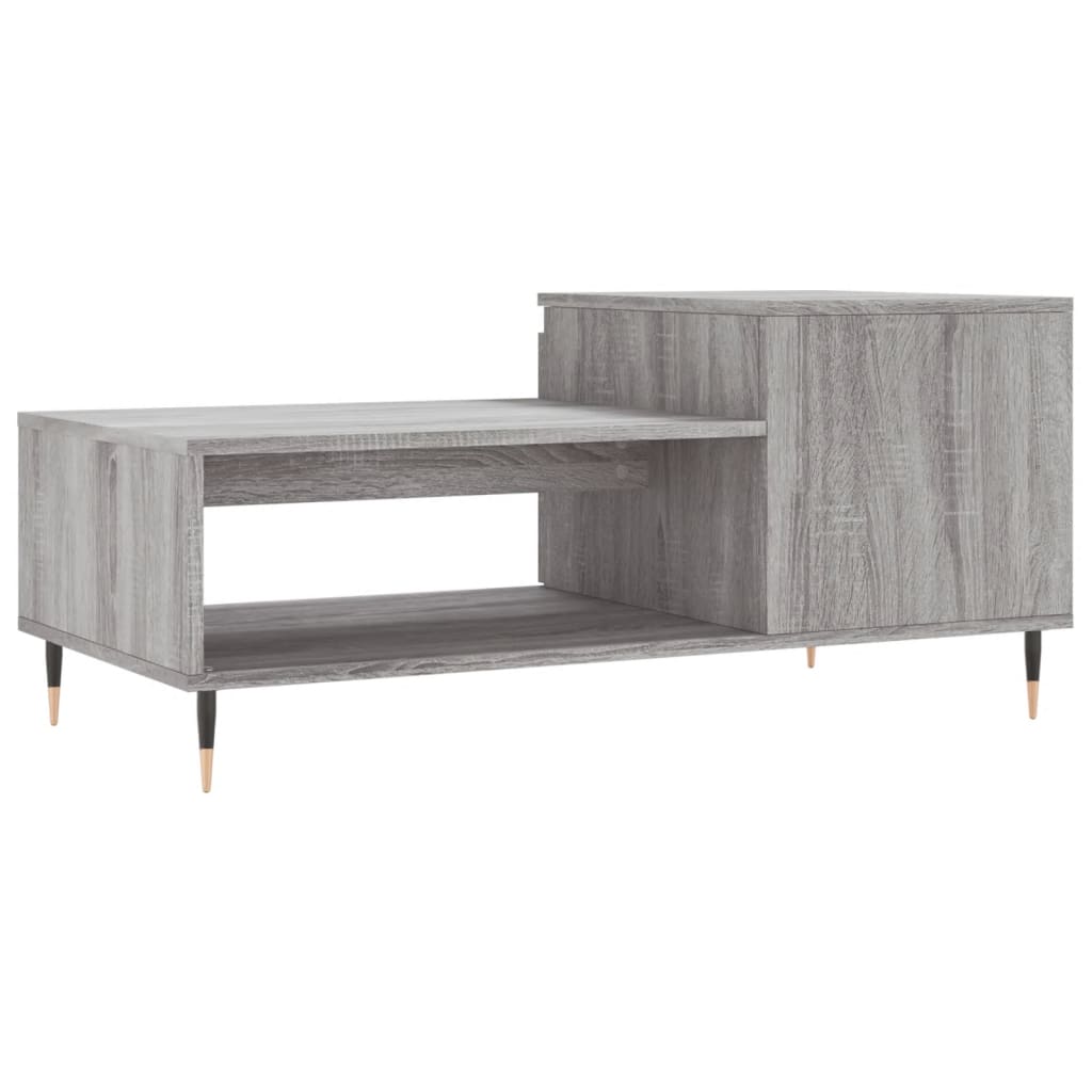 vidaXL Coffee Table Grey Sonoma 100x50x45 cm Engineered Wood