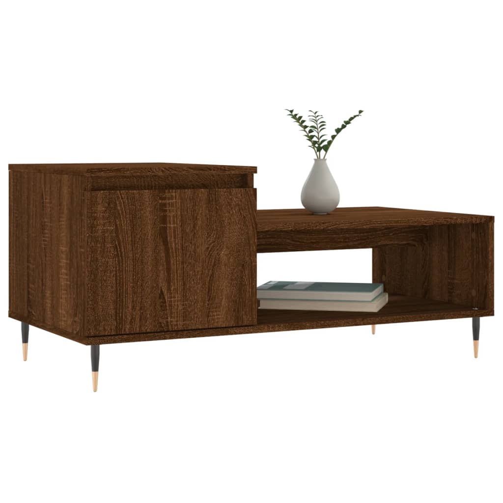 vidaXL Coffee Table Brown Oak 100x50x45 cm Engineered Wood