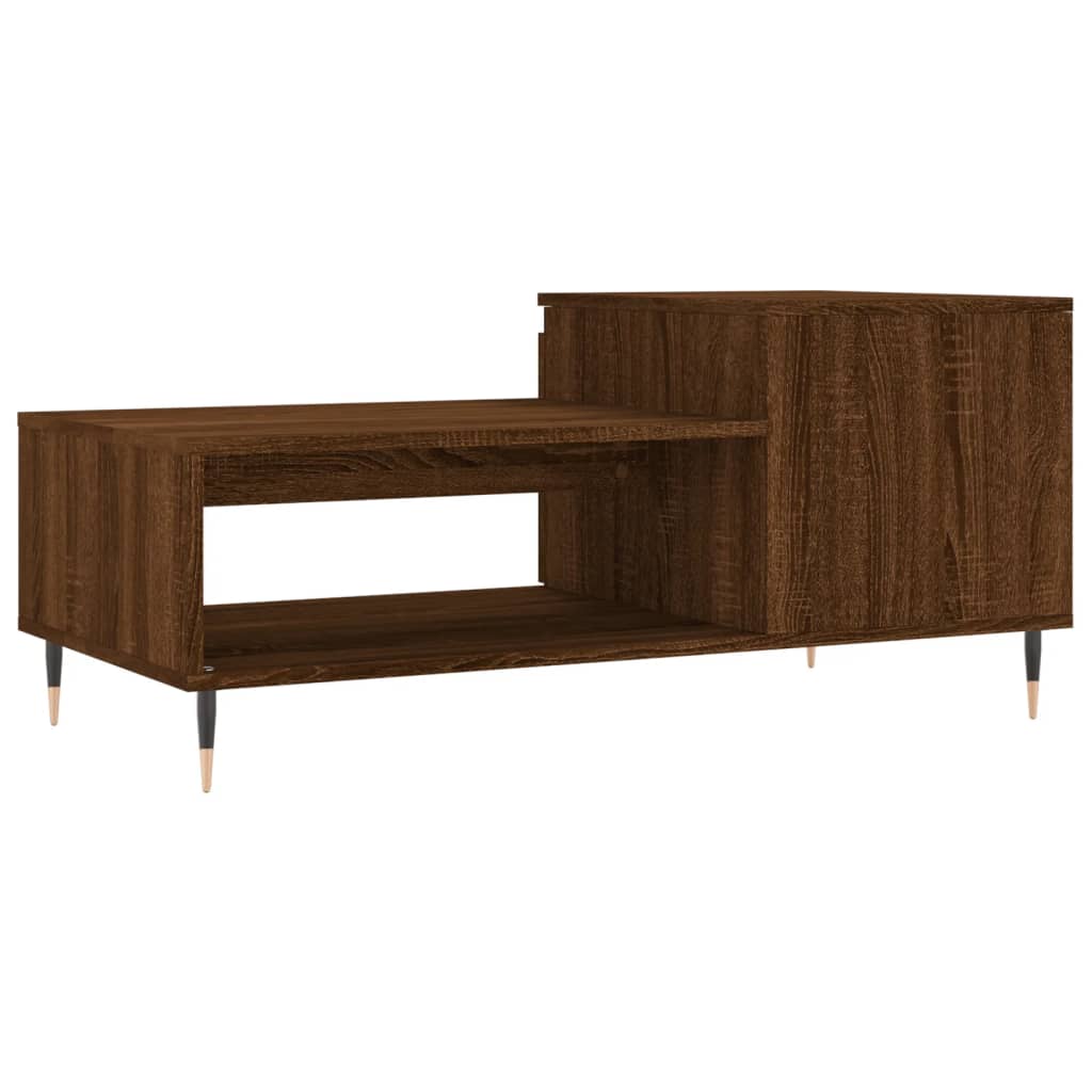 vidaXL Coffee Table Brown Oak 100x50x45 cm Engineered Wood
