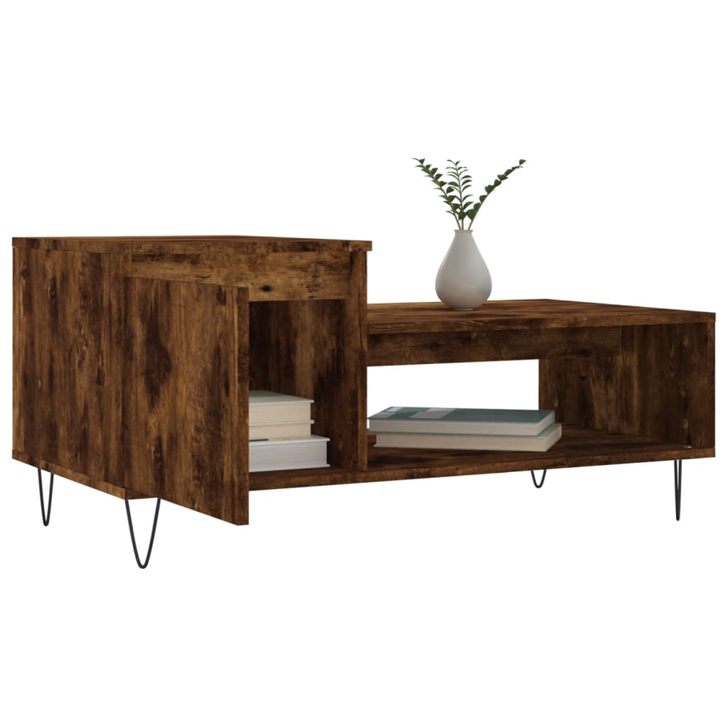 vidaXL Coffee Table Smoked Oak 100x50x45 cm Engineered Wood