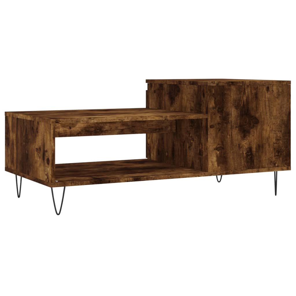 vidaXL Coffee Table Smoked Oak 100x50x45 cm Engineered Wood