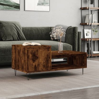 vidaXL Coffee Table Smoked Oak 100x50x45 cm Engineered Wood