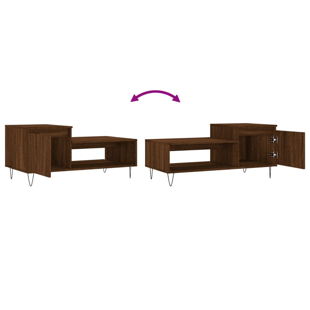 vidaXL Coffee Table Brown Oak 100x50x45 cm Engineered Wood