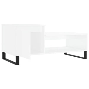 vidaXL Coffee Table High Gloss White 100x50x45 cm Engineered Wood