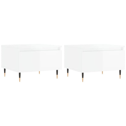 vidaXL Coffee Tables 2 pcs High Gloss White 50x46x35cm Engineered Wood
