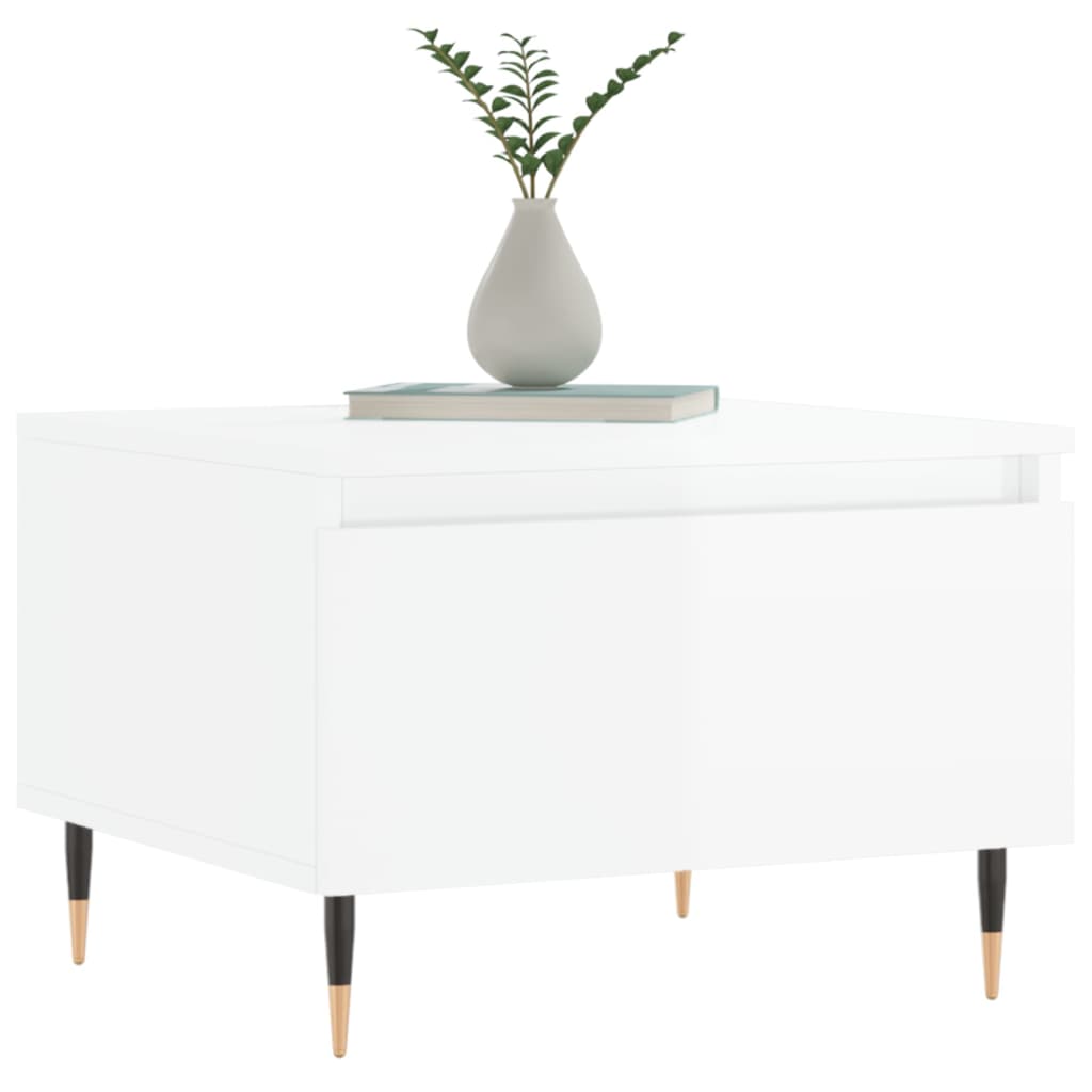 vidaXL Coffee Tables 2 pcs High Gloss White 50x46x35cm Engineered Wood