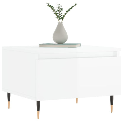 vidaXL Coffee Tables 2 pcs High Gloss White 50x46x35cm Engineered Wood