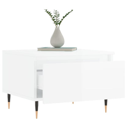 vidaXL Coffee Tables 2 pcs High Gloss White 50x46x35cm Engineered Wood